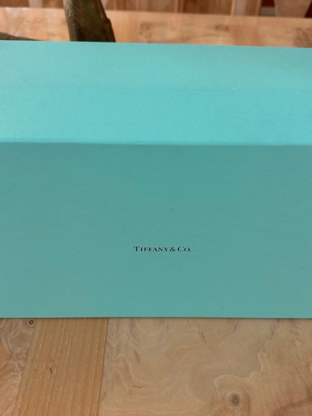 Classic Blue Tiffany Box with original white ribbon, 12 3/4” L X 8” W x 6 1/2” D